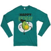 Avocado Birthday Graphic Design Unisex Ring Spun Cotton Premium Long Sleeve T-shirt