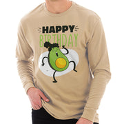 Avocado Birthday Graphic Design Unisex Ring Spun Cotton Premium Long Sleeve T-shirt