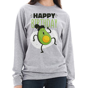 Avocado Birthday Graphic Design Unisex Ring Spun Cotton Premium Long Sleeve T-shirt