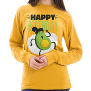 Avocado Birthday Graphic Design Unisex Ring Spun Cotton Premium Long Sleeve T-shirt