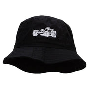 Dune Buggy Embroidered Pigment Dyed Bucket Hat - Black OSFM