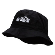 Dune Buggy Embroidered Pigment Dyed Bucket Hat - Black OSFM