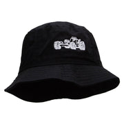 Dune Buggy Embroidered Pigment Dyed Bucket Hat - Black OSFM