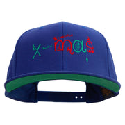 Artistic Xmas Logo Embroidered Wool Blend Prostyle Snapback - Royal OSFM