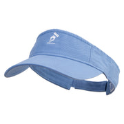 Law Contract Logo Embroidered Pro Style Cotton Twill Washed Visor - Lt-Blue OSFM