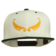 Abstract Wings Design Embroidered Snapback Cap