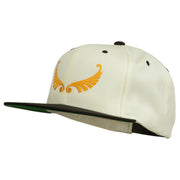 Abstract Wings Design Embroidered Snapback Cap