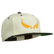 Abstract Wings Design Embroidered Snapback Cap