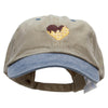 Chocolate on Waffle Embroidered Pigment Dyed Wash Cap - Khaki-Navy OSFM