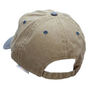 Chocolate on Waffle Embroidered Pigment Dyed Wash Cap - Khaki-Navy OSFM