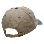 Chocolate on Waffle Embroidered Pigment Dyed Wash Cap - Khaki-Navy OSFM