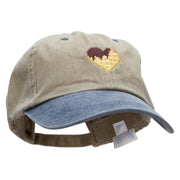 Chocolate on Waffle Embroidered Pigment Dyed Wash Cap - Khaki-Navy OSFM