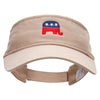 Mini Republican Elephant Embroidered Pro Style Cotton Twill Washed Visor