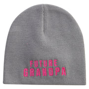 Future Grandpa Embroidered 8 inch Acrylic Short Blank Beanie - Grey OSFM