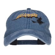 Halloween Witch Embroidered Washed Cap