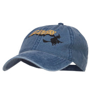 Halloween Witch Embroidered Washed Cap