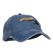 Halloween Witch Embroidered Washed Cap