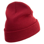 Number 3 Embroidered 12 Inch Long Knitted Beanie - Maroon OSFM