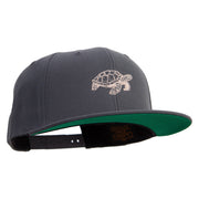 Turtle Swimming Embroidered Wool Blend Prostyle Snapback - Dk-Grey OSFM