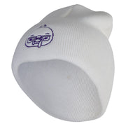 Nerdy Turkey Embroidered 8 inch Acrylic Short Blank Beanie - White OSFM