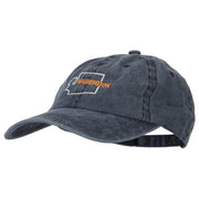 Washington with Map Outline Embroidered Washed Cotton Twill Cap