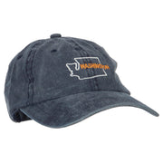 Washington with Map Outline Embroidered Washed Cotton Twill Cap