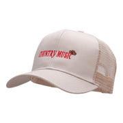 Country Music Embroidered Solid Cotton Twill Mesh Prostyle Cap