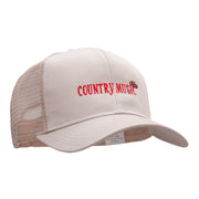 Country Music Embroidered Solid Cotton Twill Mesh Prostyle Cap