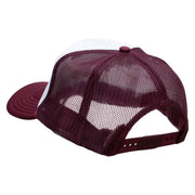 Red Roses Embroidered Foam Panel Mesh Snapback - Maroon-White OSFM