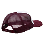 Red Roses Embroidered Foam Panel Mesh Snapback - Maroon-White OSFM