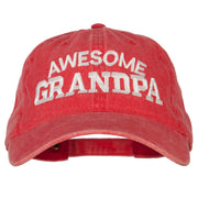 Awesome Grandpa Embroidered Washed Cotton Twill Cap