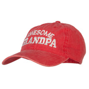 Awesome Grandpa Embroidered Washed Cotton Twill Cap