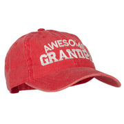 Awesome Grandpa Embroidered Washed Cotton Twill Cap