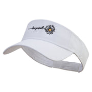 Love Your Self Daisy Embroidered Cotton Twill Sun Visor - White OSFM