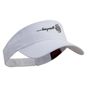 Love Your Self Daisy Embroidered Cotton Twill Sun Visor - White OSFM