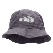 Dune Buggy Embroidered Pigment Dyed Bucket Hat - Charcoal OSFM