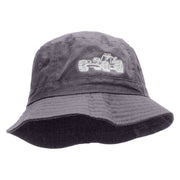 Dune Buggy Embroidered Pigment Dyed Bucket Hat - Charcoal OSFM