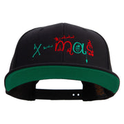 Artistic Xmas Logo Embroidered Wool Blend Prostyle Snapback - Black OSFM