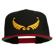 Abstract Wings Design Embroidered Snapback Cap