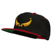 Abstract Wings Design Embroidered Snapback Cap