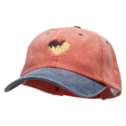 Chocolate on Waffle Embroidered Pigment Dyed Wash Cap - Orange-Navy OSFM