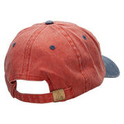 Chocolate on Waffle Embroidered Pigment Dyed Wash Cap - Orange-Navy OSFM