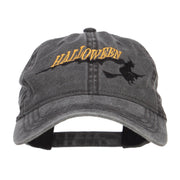 Halloween Witch Embroidered Washed Cap