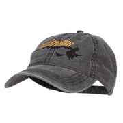 Halloween Witch Embroidered Washed Cap