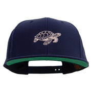 Turtle Swimming Embroidered Wool Blend Prostyle Snapback - Navy OSFM