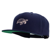 Turtle Swimming Embroidered Wool Blend Prostyle Snapback - Navy OSFM