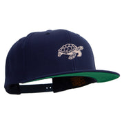 Turtle Swimming Embroidered Wool Blend Prostyle Snapback - Navy OSFM