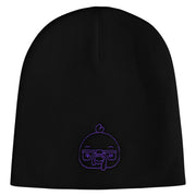 Nerdy Turkey Embroidered 8 inch Acrylic Short Blank Beanie - Black OSFM