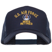 US Air Force Wife Retired Military Embroidered Mesh Cap