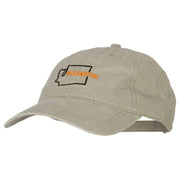 Washington with Map Outline Embroidered Washed Cotton Twill Cap